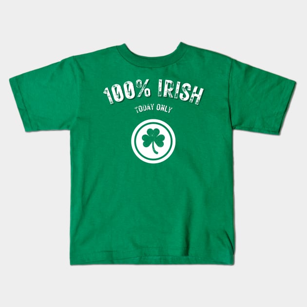 100% Irish Funny St Patricks Day Kids T-Shirt by CityTeeDesigns